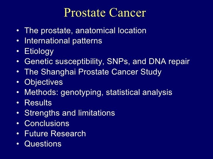 DNA repair and prostate cancer