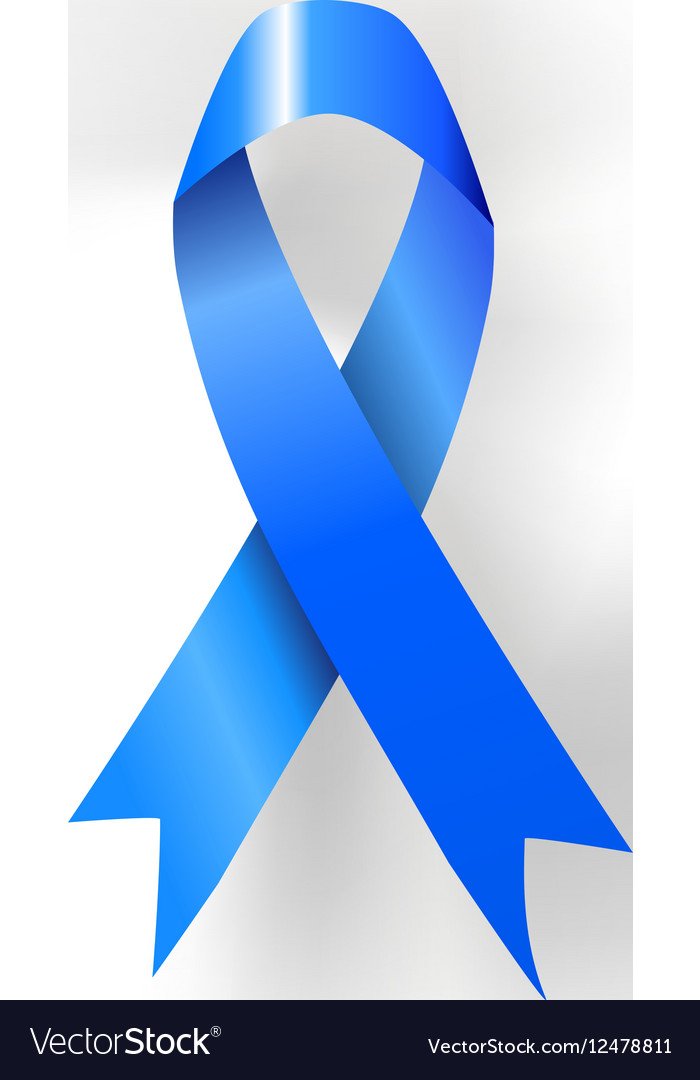 Prostate cancer awareness blue ribbon poster Vector Image
